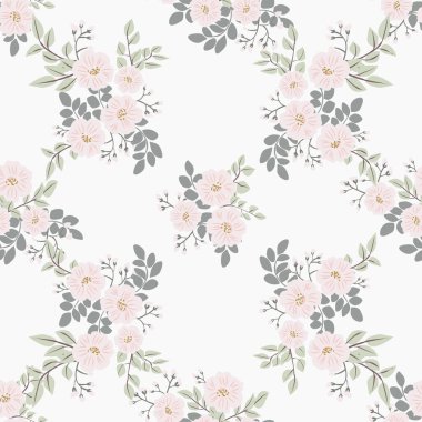 Küçük yabani çiçeklerdeki kusursuz halk raster deseni. Taşra tarzı millefleurlar. Tekstil, duvar kâğıdı, desen dolguları, kapaklar, yüzey, baskı, yapıştırma, yapıştırma kitabı, dekupaj için çiçek çayırı arka planı.