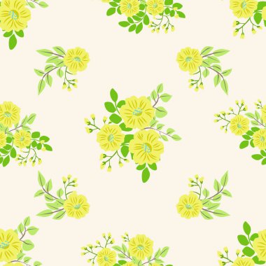 Küçük yabani çiçeklerdeki kusursuz halk raster deseni. Taşra tarzı millefleurlar. Tekstil, duvar kâğıdı, desen dolguları, kapaklar, yüzey, baskı, yapıştırma, yapıştırma kitabı, dekupaj için çiçek çayırı arka planı.