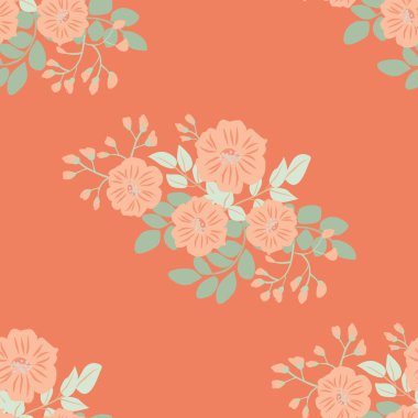 Antika halk çiçekleriyle kusursuz bitki deseni. Pejmürde şık millefleurlar. Tekstil, duvar kağıdı, kapaklar için çiçek arkaplanı, yüzey, baskı, paket, kupür defteri, dekupaj.