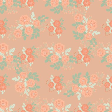 Antika halk çiçekleriyle kusursuz bitki deseni. Pejmürde şık millefleurlar. Tekstil, duvar kağıdı, kapaklar için çiçek arkaplanı, yüzey, baskı, paket, kupür defteri, dekupaj.