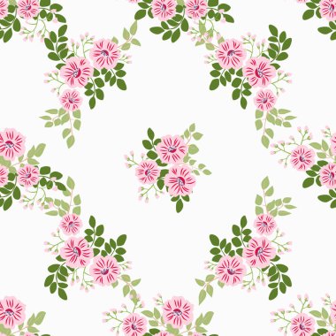 Antika halk çiçekleriyle kusursuz bitki deseni. Pejmürde şık millefleurlar. Tekstil, duvar kağıdı, kapaklar için çiçek arkaplanı, yüzey, baskı, paket, kupür defteri, dekupaj.