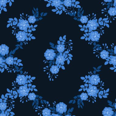 Küçük çiçeklerdeki kusursuz desen. Taşra tarzı millefleurlar. Tekstil, duvar kâğıdı, şablon dolguları, kapaklar, yüzey, baskı, hediye paketi, hatıra defteri, dekupaj. Düzenli düzen.