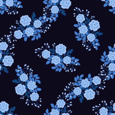 Küçük çiçeklerdeki kusursuz desen. Taşra tarzı millefleurlar. Tekstil, duvar kâğıdı, şablon dolguları, kapaklar, yüzey, baskı, hediye paketi, hatıra defteri, dekupaj. Düzenli düzen.