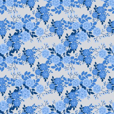 Küçük çiçeklerdeki kusursuz desen. Taşra tarzı millefleurlar. Tekstil, duvar kâğıdı, şablon dolguları, kapaklar, yüzey, baskı, hediye paketi, hatıra defteri, dekupaj. Düzenli düzen.