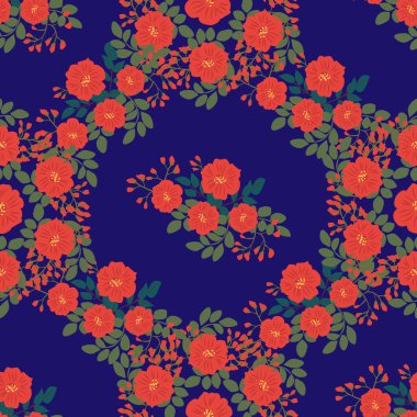 Küçük çiçeklerdeki kusursuz desen. Taşra tarzı millefleurlar. Tekstil, duvar kâğıdı, şablon dolguları, kapaklar, yüzey, baskı, hediye paketi, hatıra defteri, dekupaj. Düzenli düzen.