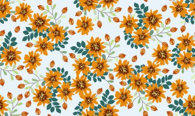 Antika halk çiçekleriyle kusursuz bitki deseni. Pejmürde şık millefleurlar. Tekstil, duvar kağıdı, kapaklar için çiçek arkaplanı, yüzey, baskı, paket, kupür defteri, dekupaj.