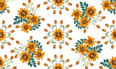 Antika halk çiçekleriyle kusursuz bitki deseni. Pejmürde şık millefleurlar. Tekstil, duvar kağıdı, kapaklar için çiçek arkaplanı, yüzey, baskı, paket, kupür defteri, dekupaj.