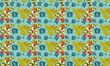 Antika halk çiçekleriyle kusursuz bitki deseni. Pejmürde şık millefleurlar. Tekstil, duvar kağıdı, kapaklar için çiçek arkaplanı, yüzey, baskı, paket, kupür defteri, dekupaj.