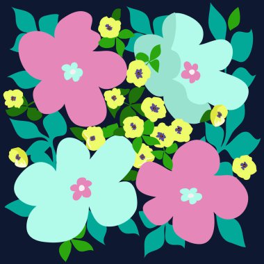  Fular çiçek desenli. Bandana, pareo, yastık, ev yapımı tekstil. Şal izi, tekstil için tropikal arkaplan