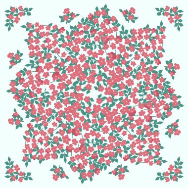  Fular çiçek desenli. Bandana, pareo, yastık, ev yapımı tekstil. Şal izi, tekstil, kapaklar, yastık, peçete, başörtüsü için sevimli bir arkaplan