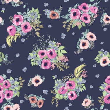 Kusursuz, narin gelincik çiçeği deseni. Yaz çiçekleri. Tekstil ya da kitap kapakları ve imalat için çiçek köşegenleri kusursuz arka plan,