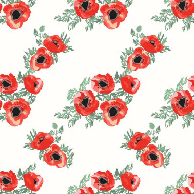 Küçük güzel çiçeklerdeki kusursuz desen. Haşhaş buketleri. Normal millefleur siparişi. Tekstil, duvar kâğıdı, desen dolguları, kapaklar, yüzey, baskı, paket, hatıra defteri, dekupaj.