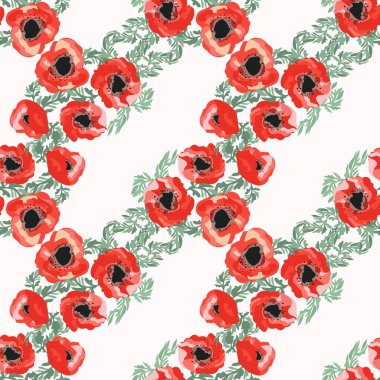 Küçük güzel çiçeklerdeki kusursuz desen. Haşhaş buketleri. Normal millefleur siparişi. Tekstil, duvar kâğıdı, desen dolguları, kapaklar, yüzey, baskı, paket, hatıra defteri, dekupaj.