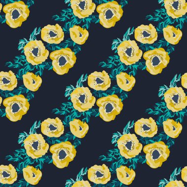 Küçük güzel çiçeklerdeki kusursuz desen. Haşhaş buketleri. Normal millefleur siparişi. Tekstil, duvar kâğıdı, desen dolguları, kapaklar, yüzey, baskı, paket, hatıra defteri, dekupaj.