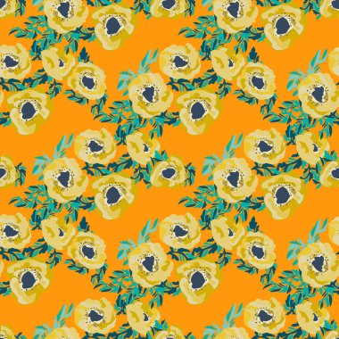 Küçük güzel çiçeklerdeki kusursuz desen. Haşhaş buketleri. Normal millefleur siparişi. Tekstil, duvar kâğıdı, desen dolguları, kapaklar, yüzey, baskı, paket, hatıra defteri, dekupaj.