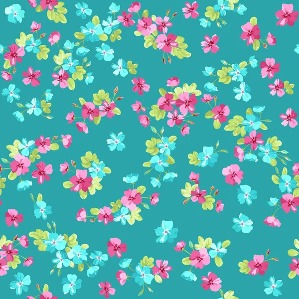 Складний Багатошаровий Квітковий Візерунок Дрібних Квітках Догрів Модні Мілфлерс Елегантний — стоковий вектор