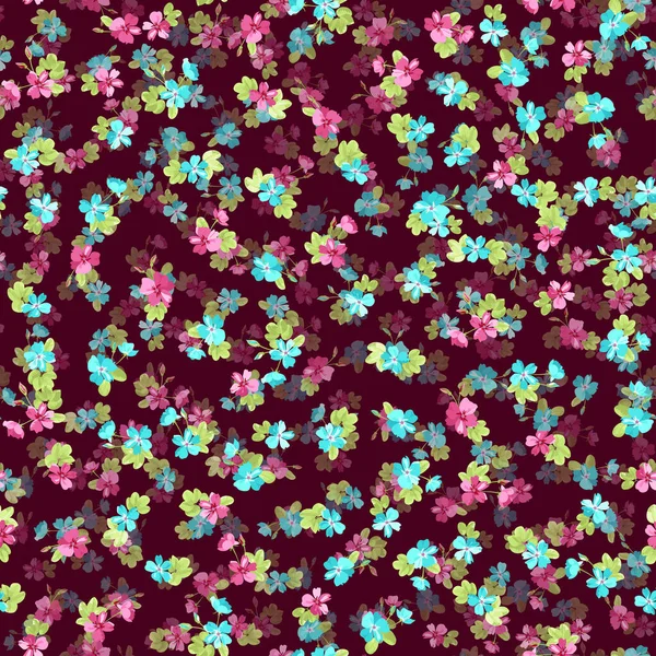 ドッバラの小さな花に複雑な多段の花模様 トレンディ ミルフルール ファッションプリントのためのエレガントなテンプレート — ストックベクタ