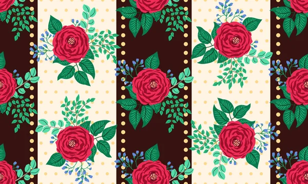 Motif Floral Rayé Belle Impression Pour Textile Maison Papiers Peints — Image vectorielle