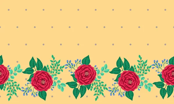 没有缝隙的花纹在小小的可爱的古玫瑰和枝条上 花哨时髦的跳蚤 纺织品 印刷品 礼品包装 剪贴簿 剪纸的花色背景 — 图库矢量图片