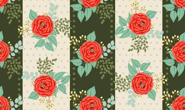 Motif Floral Rayé Belle Impression Pour Textile Maison Papiers Peints — Image vectorielle