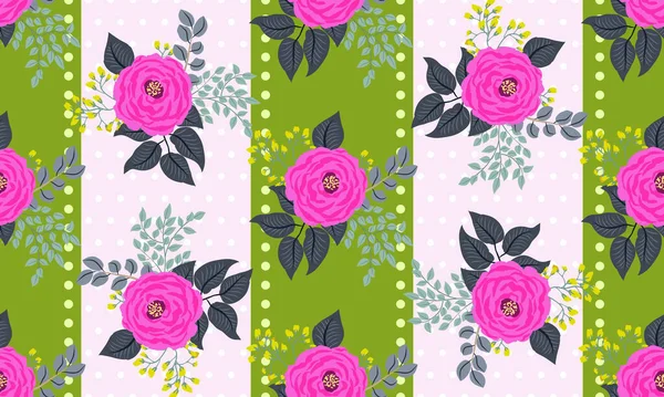 Patrón Floral Rayas Hermosa Impresión Para Textiles Para Hogar Fondos — Vector de stock