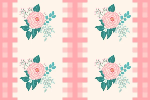 Padrão Floral Listrado Impressão Bonita Para Têxteis Casa Papéis Parede — Vetor de Stock
