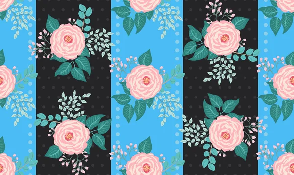 Patrón Floral Rayas Hermosa Impresión Para Textiles Para Hogar Fondos — Vector de stock