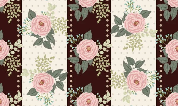 Patrón Floral Rayas Hermosa Impresión Para Textiles Para Hogar Fondos — Vector de stock
