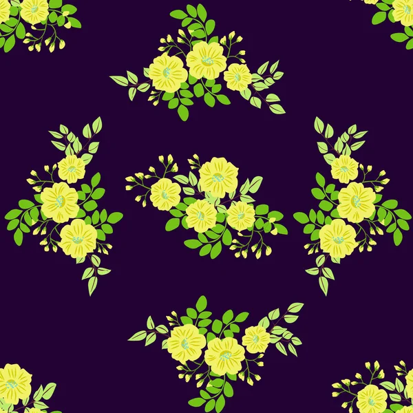 ปแบบราสเตอร านท รอยต อในดอกไม าขนาดเล นทร สไตล ลเฟลอร นหล งหญ — ภาพเวกเตอร์สต็อก