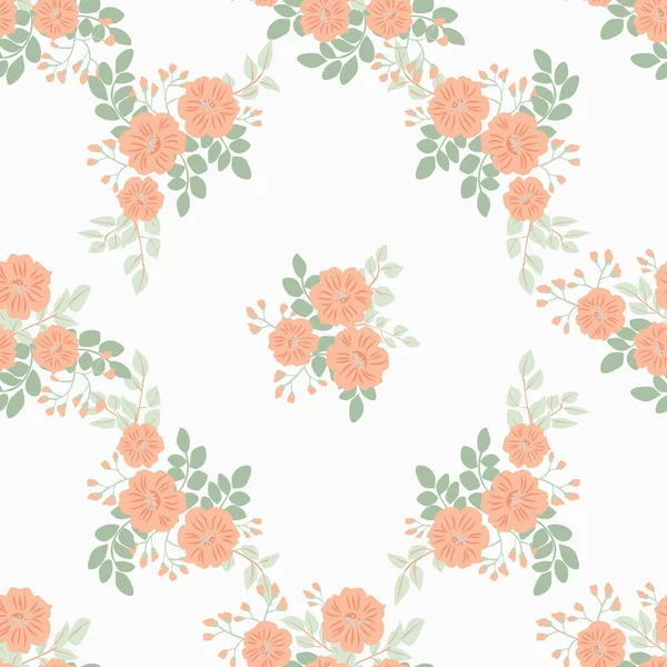 Naadloze Folk Raster Patroon Kleine Wilde Bloemen Millefleurs Landelijke Stijl — Stockvector