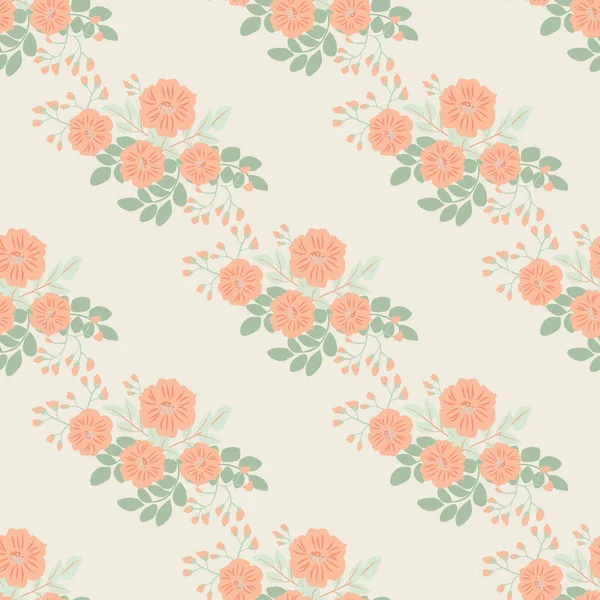 Naadloze Folk Raster Patroon Kleine Wilde Bloemen Millefleurs Landelijke Stijl — Stockvector