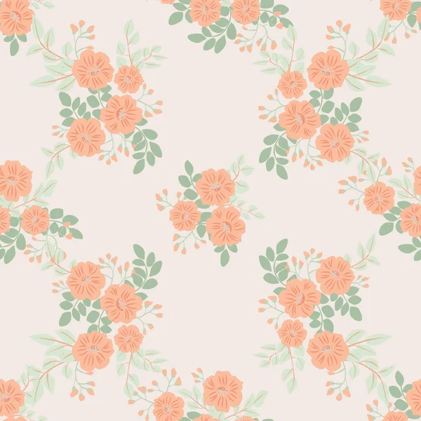 Naadloos Plantpatroon Met Antieke Volksbloemen Shabby Chique Stijl Millefleurs Bloemen — Stockvector