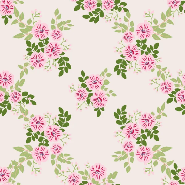 Nahtloses Pflanzenmuster Mit Antiken Volksblumen Shabby Chic Style Millefleurs Floraler — Stockvektor