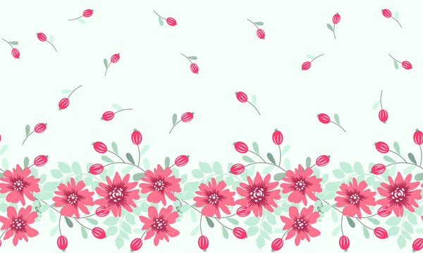 Bezešvé Rostlinné Vzory Starožitnými Lidovými Květinami Ošuntělé Elegantní Millefleurs Květinové — Stockový vektor
