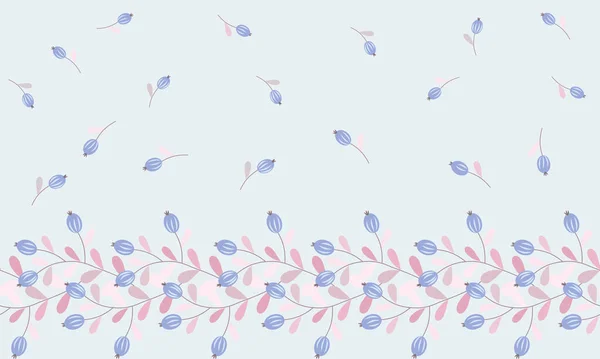 Απρόσκοπτη Φυτικό Μοτίβο Αντίκες Λαϊκά Λουλούδια Σάμπι Σικ Μιλφλερ Στυλ — Διανυσματικό Αρχείο