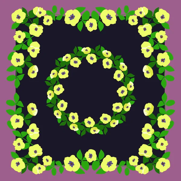 Šátek Květinový Vzor Bandana Pareo Polštář Bytový Textil Roztomilé Pozadí — Stockový vektor