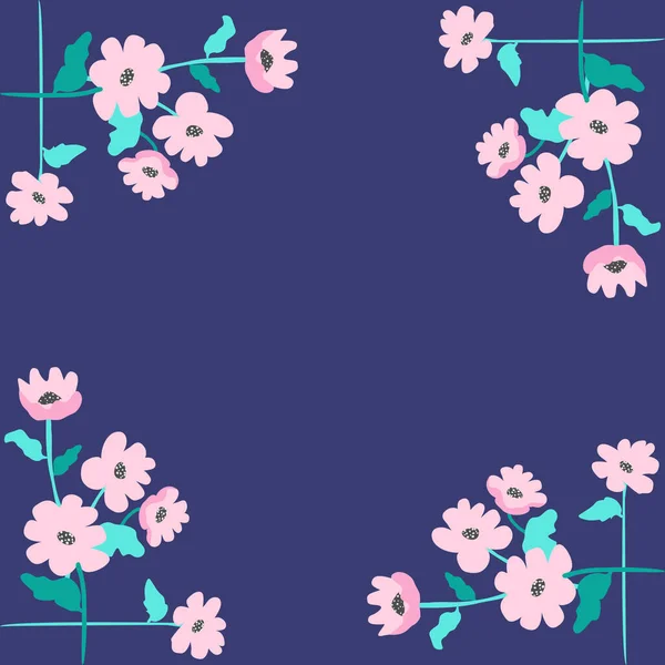 Φουλάρι Μοτίβο Λουλουδιών Μπαντάνα Παρεό Μαξιλάρι Σχέδιο Υφάσματος Σπιτιού Χαριτωμένο — Διανυσματικό Αρχείο
