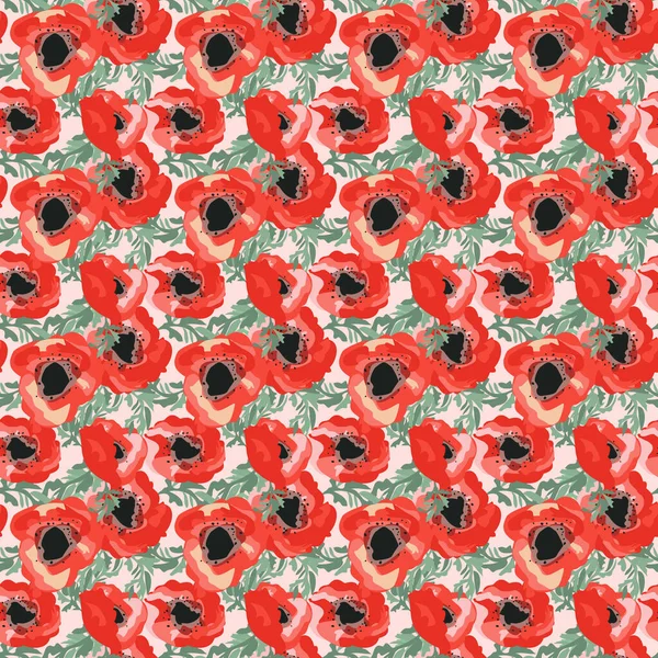 Naadloos Patroon Kleine Mooie Bloemen Poppy Boeketten Regelmatige Bestelling Millefleurs — Stockvector