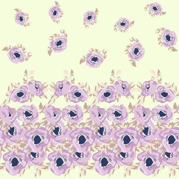 Bezešvé Vzory Malých Krásných Květinách Poppy Kytice Pravidelný Řád Millefleur — Stockový vektor