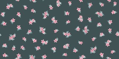  Mallow 'un küçük güzel çiçeğindeki basit şirin desen. Özgürlük tarzı. Tekstil veya kitap kapakları, imalat, duvar kağıtları, baskı, hediye paketi ve yapıştırma kitabı için çiçeksiz arka plan.