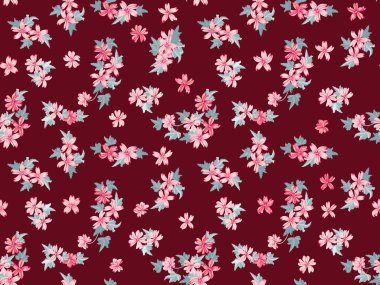  Mallow 'un küçük güzel çiçeğindeki basit şirin desen. Özgürlük tarzı. Tekstil veya kitap kapakları, imalat, duvar kağıtları, baskı, hediye paketi ve yapıştırma kitabı için çiçeksiz arka plan.