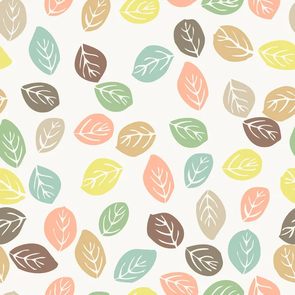 Eco Print Feuilles Automne Motif Floral Sans Couture Nature Fond — Image vectorielle