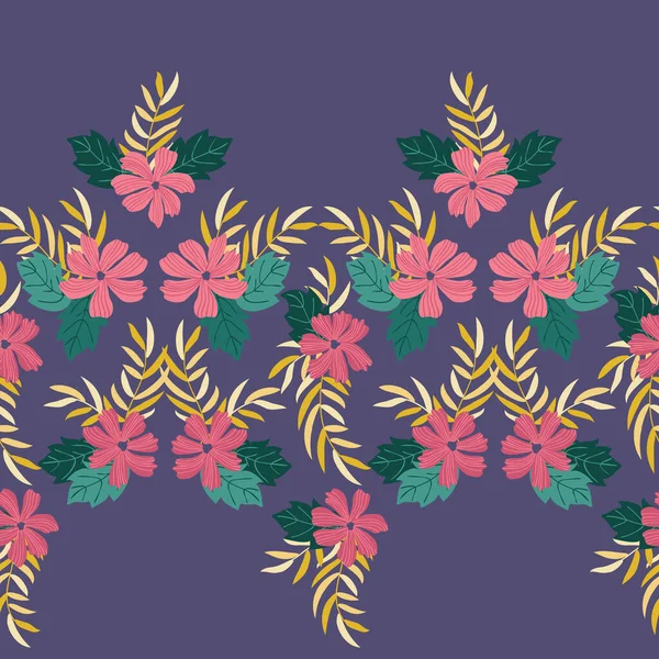 Motif Floral Sans Couture Avec Petites Fleurs Simples Millefleurs Style — Image vectorielle