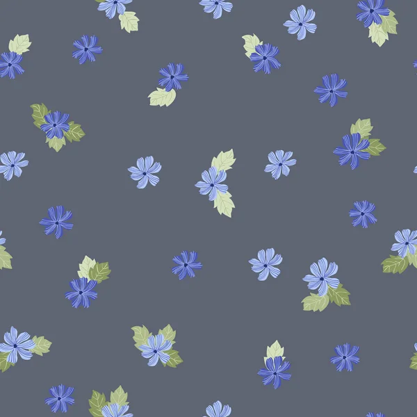 꽃들로 이루어진 가시없는 꽃무늬 일반적 스타일의 플뢰르 스크랩북 페이지의 — 스톡 벡터
