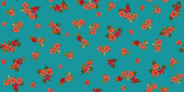 Einfaches Niedliches Muster Einer Kleinen Wunderschönen Malvenblüte Freiheitsstil Floraler Nahtloser — Stockvektor
