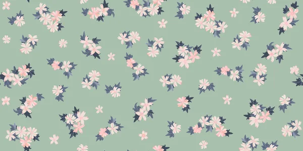 Eenvoudig Schattig Patroon Kleine Mooie Bloem Van Kaasjeskruid Vrijheidsstijl Floral — Stockvector