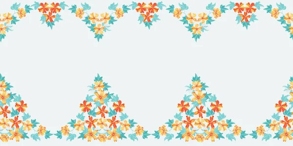 Einfaches Niedliches Muster Einer Kleinen Wunderschönen Blume Aus Korallenmalve Freiheitsstil — Stockvektor