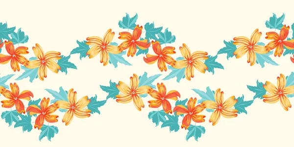 Patrón Lindo Simple Pequeña Flor Hermosa Malva Coral Estilo Liberty — Vector de stock