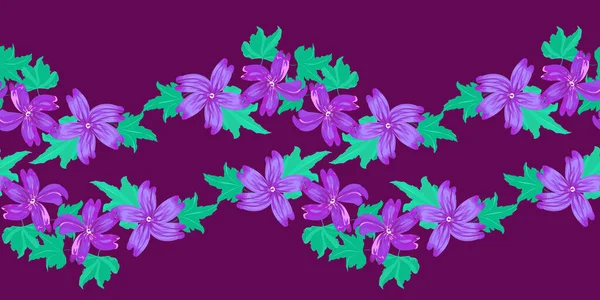 Modèle Mignon Simple Petite Fleur Magnifique Mauve Style Liberty Fond — Image vectorielle