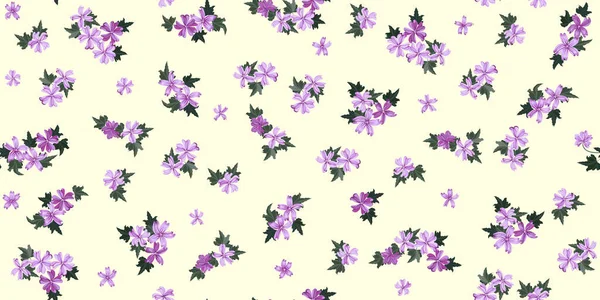 Patrón Lindo Simple Pequeñas Flores Hermosas Color Púrpura Malva Estilo — Vector de stock